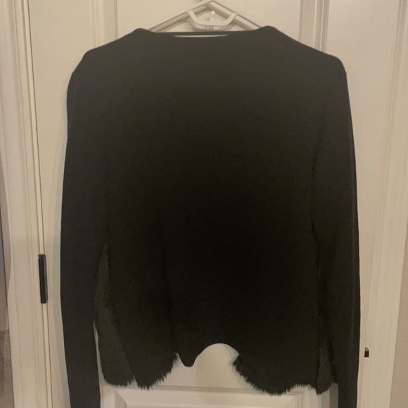 Faux fur black cardigan knit with faux fur front great condition - Picture 4 of 4